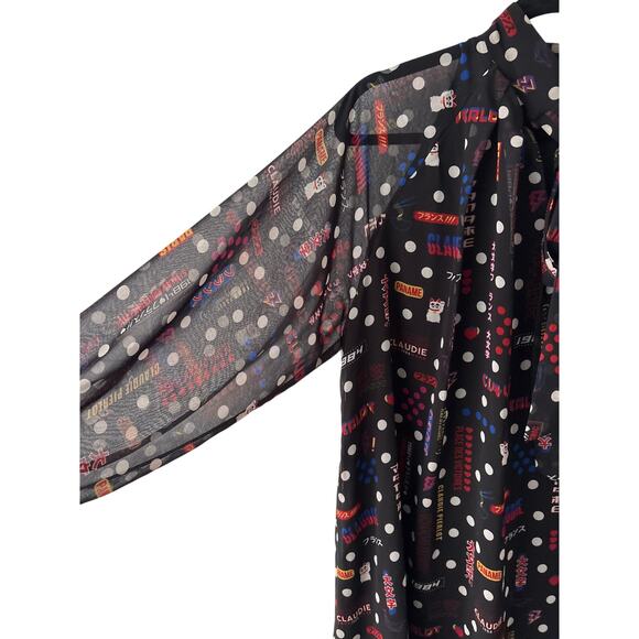 Claudie Pierlot Reisis Printed Sheer Dress Size 40 - Picture 9 of 13